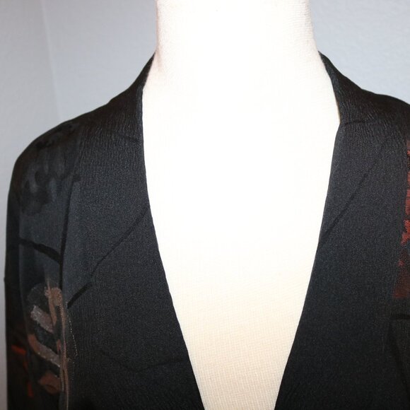Japanese Haori Jacket - Antique Haori Silk Kimono Jacket Black - Picture 10 of 16